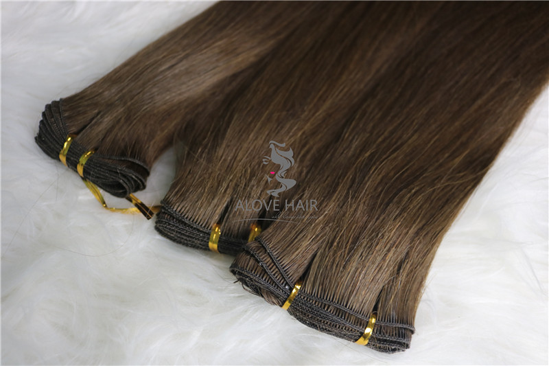Cuticle remy hair extensions hand tied weft wholesale